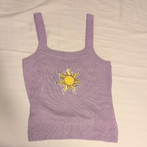 Disney Princess RApenzul Lavender Knit Tank with Sun Motif